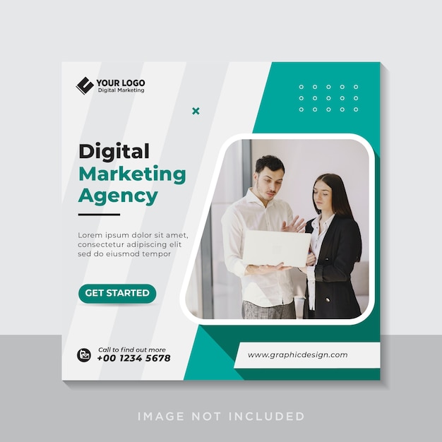 Digital business marketing agency social media post  web banner