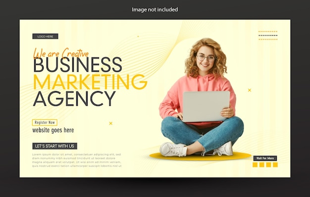 Vector digital business marketing agency web banner template design