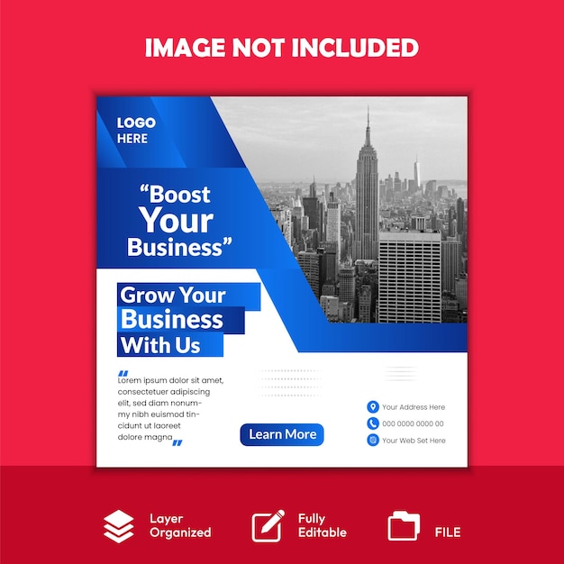 Digital business marketing banner for social media post template