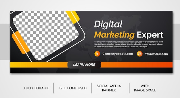 Digital business marketing promotion facebook and social media cover template