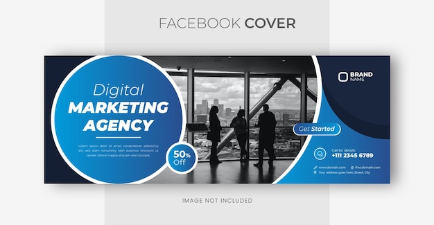 Digital business marketing promotion timeline facebook and social media cover template