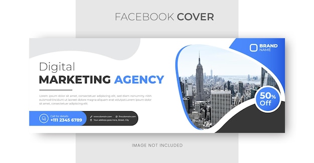 Digital business marketing promotion timeline facebook and social media cover template