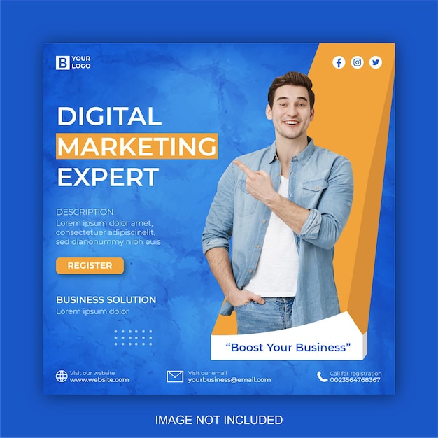 Digital business marketing social media post template