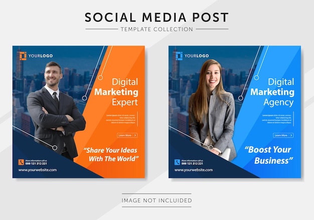 Digital business marketing social media post template