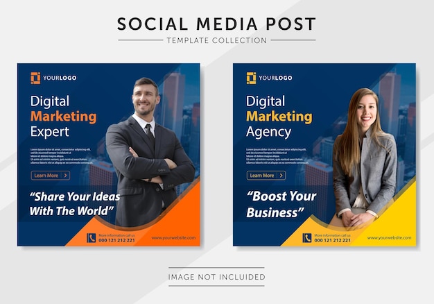 Digital business marketing social media post template