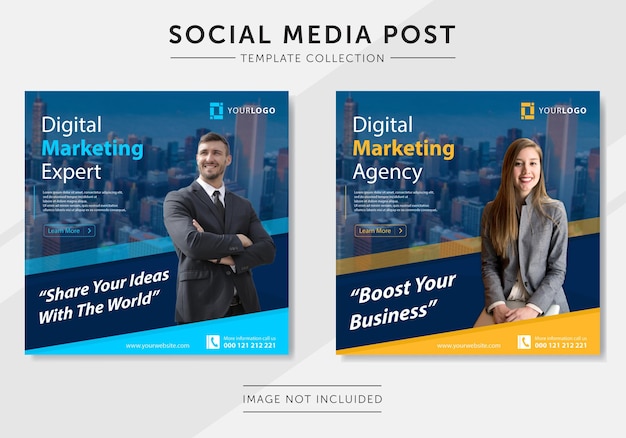 Digital business marketing social media post template