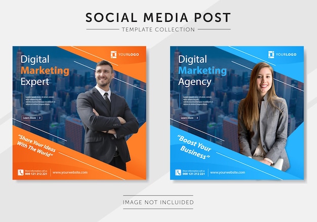 Digital business marketing social media post template