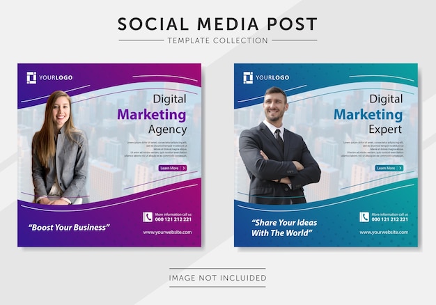 Digital business marketing social media post template