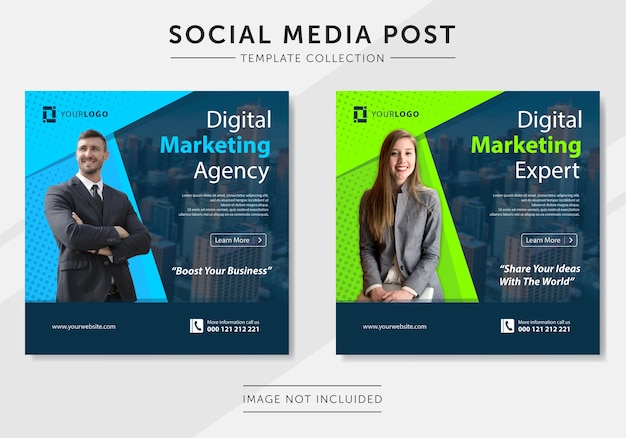 Digital business marketing social media post template