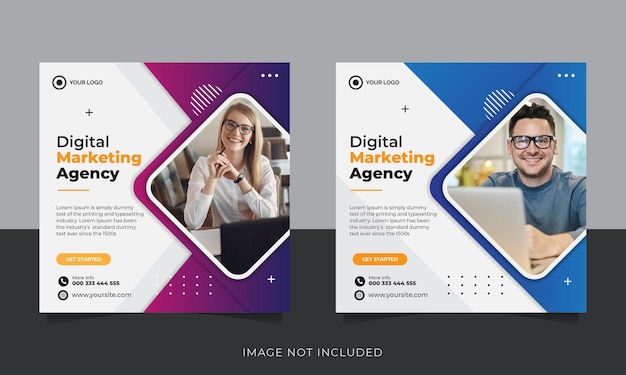 Digital business marketing social media post template