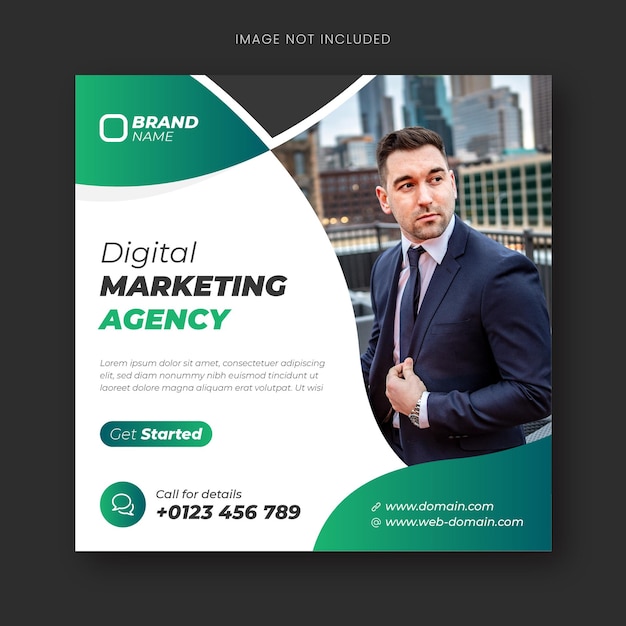 Digital business marketing social media post template