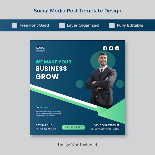 Digital business marketing social media post template