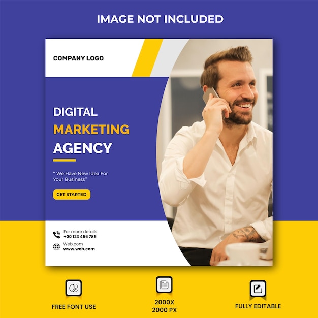 Digital business marketing social media post template