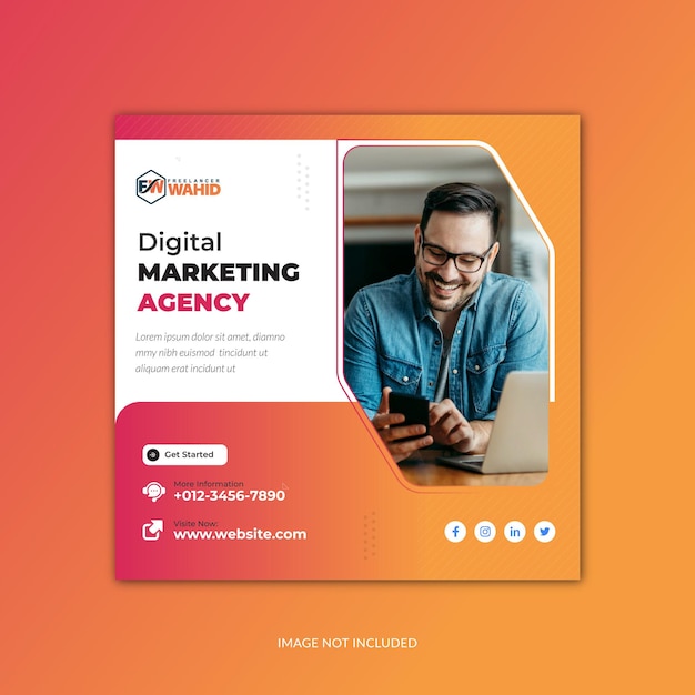 Digital business marketing social media post template