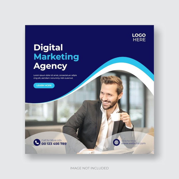 Digital business marketing social media post template