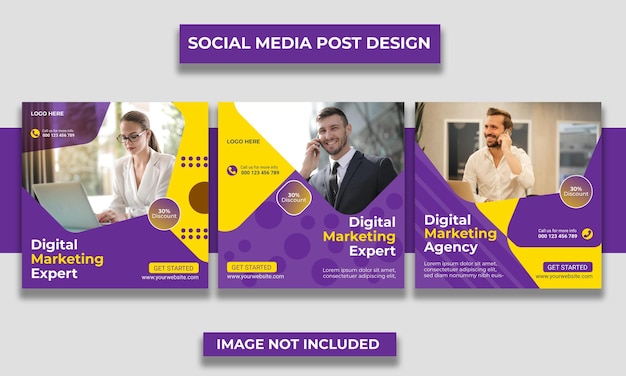 Digital business marketing social media post and web banner template