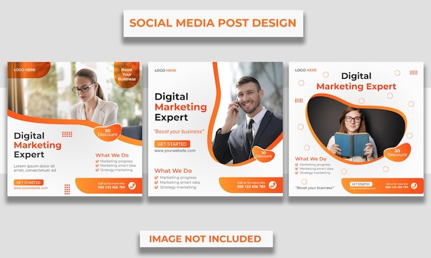 Digital business marketing social media post and web banner template