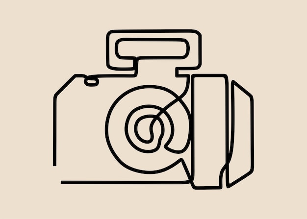 Digital camera oneline continuous single line art