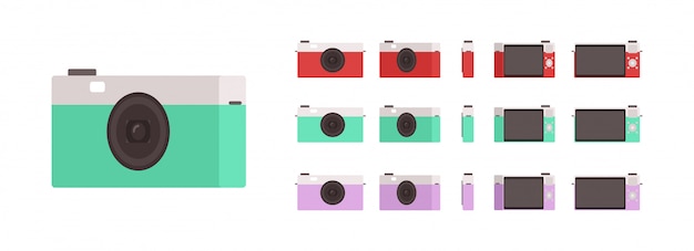 Digital camera set. different colors. 