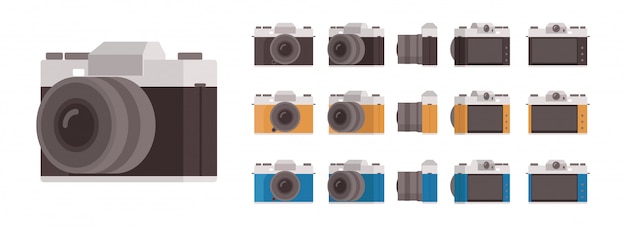 Digital camera set. different colors. 