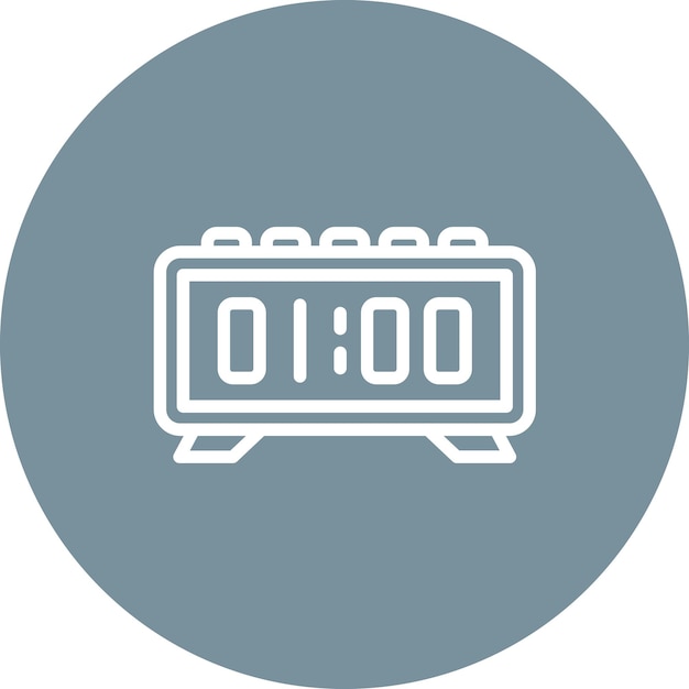 Digital Clock vector icon illustration of Time and Date iconset