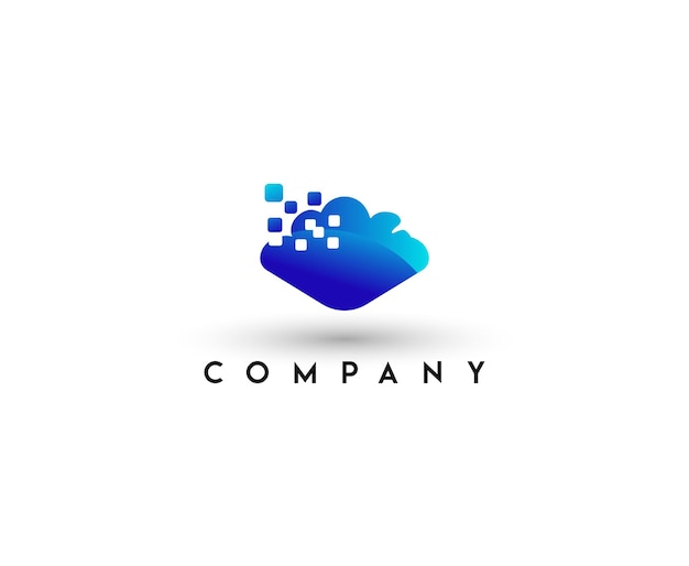 Digital cloud logo tech logo