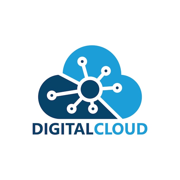 Digital Cloud logo template design