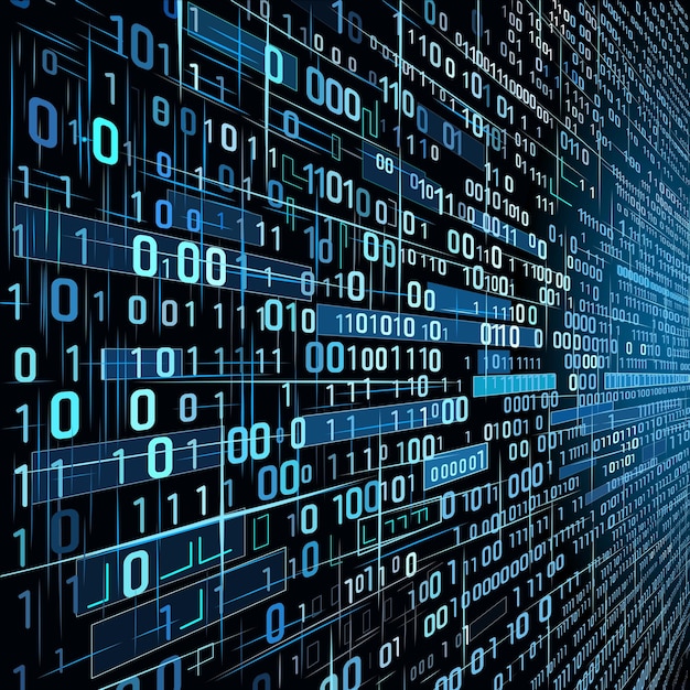 Vector a digital composite of binary code with the numbers 1 and 0