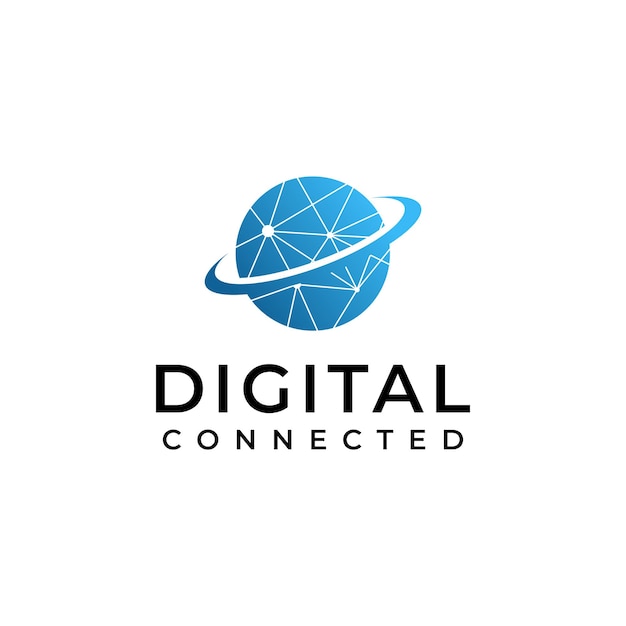 Digital Connect Globe Symbol Logo Design