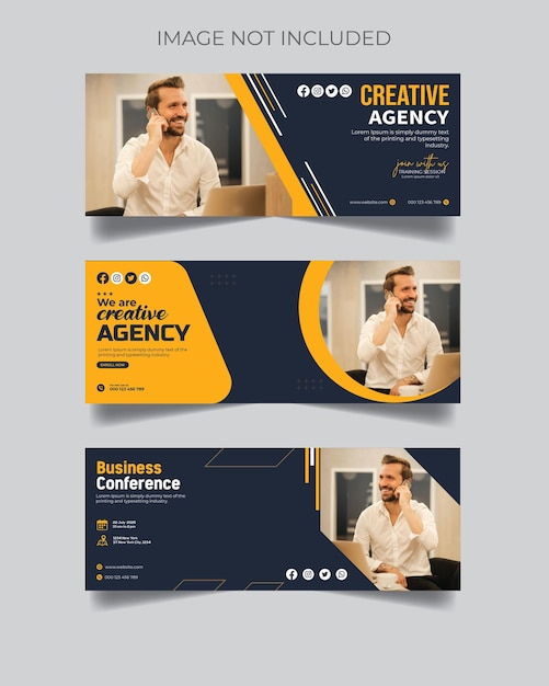 Digital corporate agency and corporate Facebook cover template