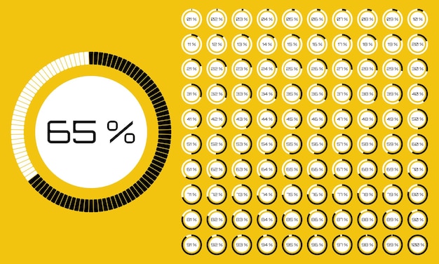 digital count down circle board Circular sector percentage diagrams indicator with gradient diagrams