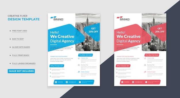 Digital Creative Agency flyer design template easy to customize