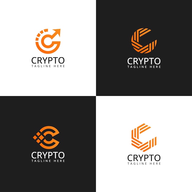 Digital Crypto Currency Logo Template. C Letter Crypto Currency Logo vector icon