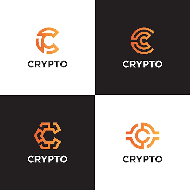 Digital Crypto Currency Logo Template. C Letter Crypto Currency Logo vector icon