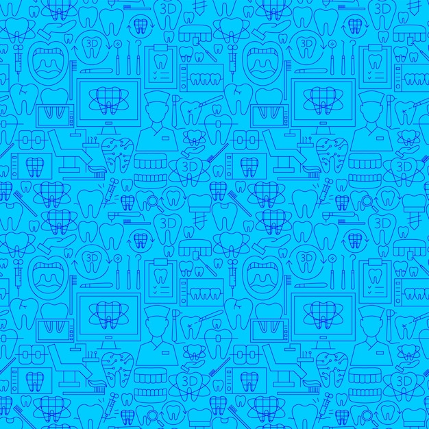 Digital Dentist Line Seamless Pattern