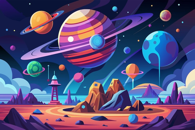 A digital depiction of the planets unique characteristics