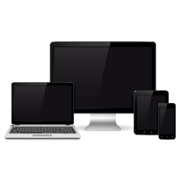 Digital devices isolated on white