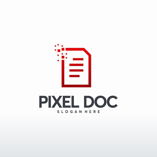 Digital Document logo designs concept vector, Pixel Document logo template, technology Data Icon logo