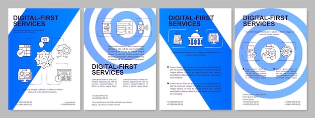 Digital first services blue brochure template