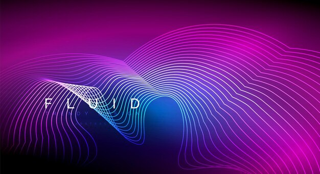 Vector digital flowing wave particles abstract background