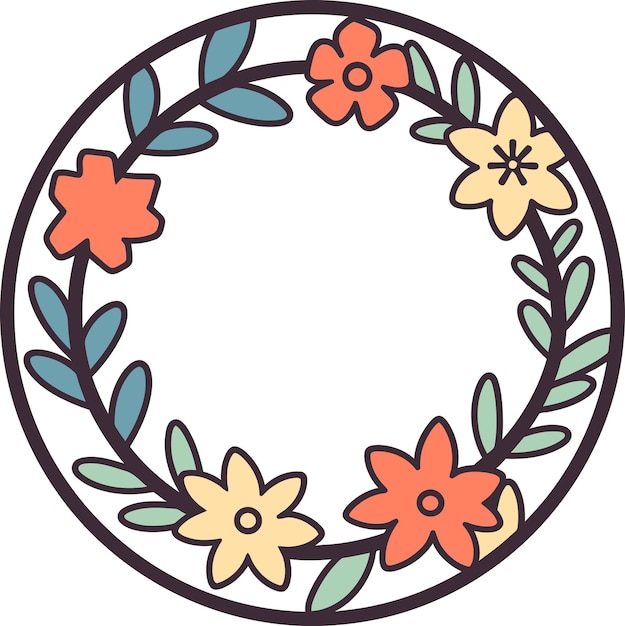 Digital Foliage Fantasia Wreath Vector ArtistryHoliday Circlets Illustrated Vector Wonder