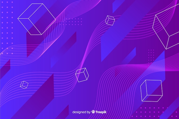 Digital geometric shapes background