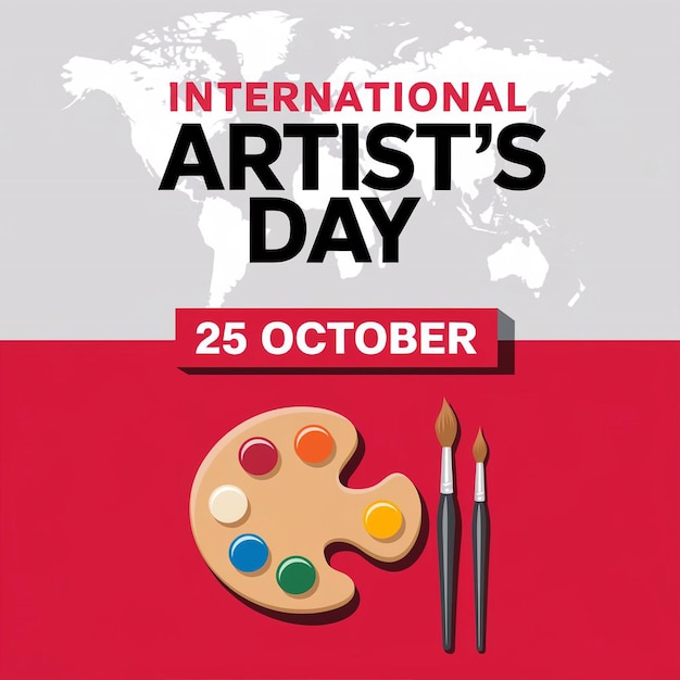 Digital graphic design promoting International Artists Day in October