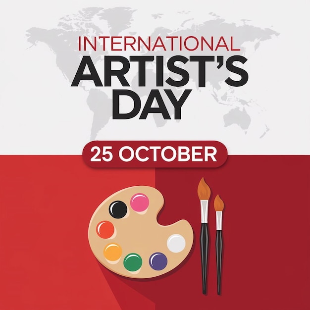 Digital graphic design promoting International Artists Day in October