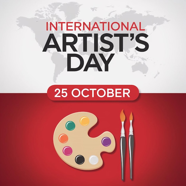 Digital graphic design promoting International Artists Day in October