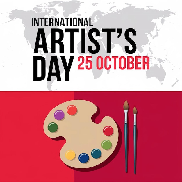 Digital graphic design promoting International Artists Day in October