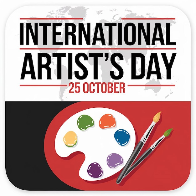 Digital graphic design promoting International Artists Day in October