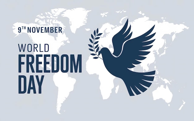 Digital graphic design for World Freedom Day featuring a minimalist and clean layout