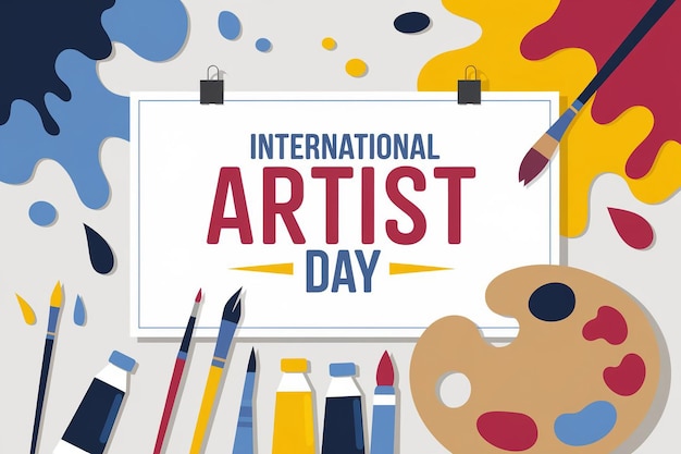 Vector digital illustration celebrating international artist day