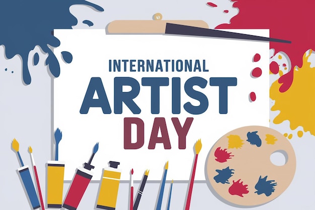 Vector digital illustration celebrating international artist day